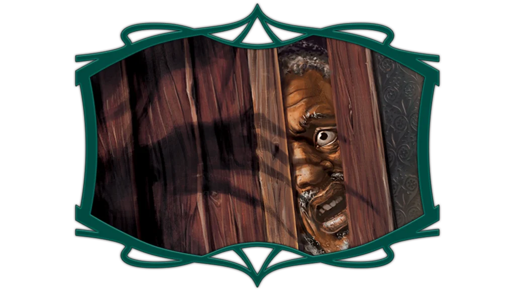 A man hides from a creeping shadow.