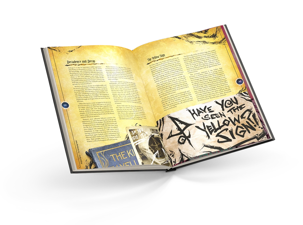Open spread from Songs of New Orleans showing the Yellow Sign.