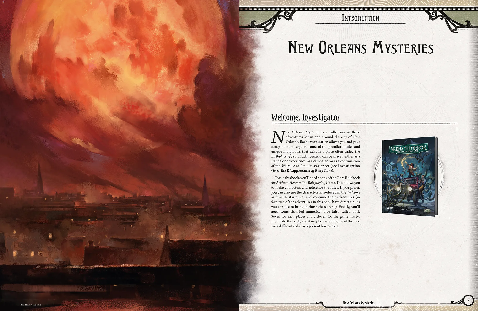 A page spread from the interior of New Orleans Mysteries