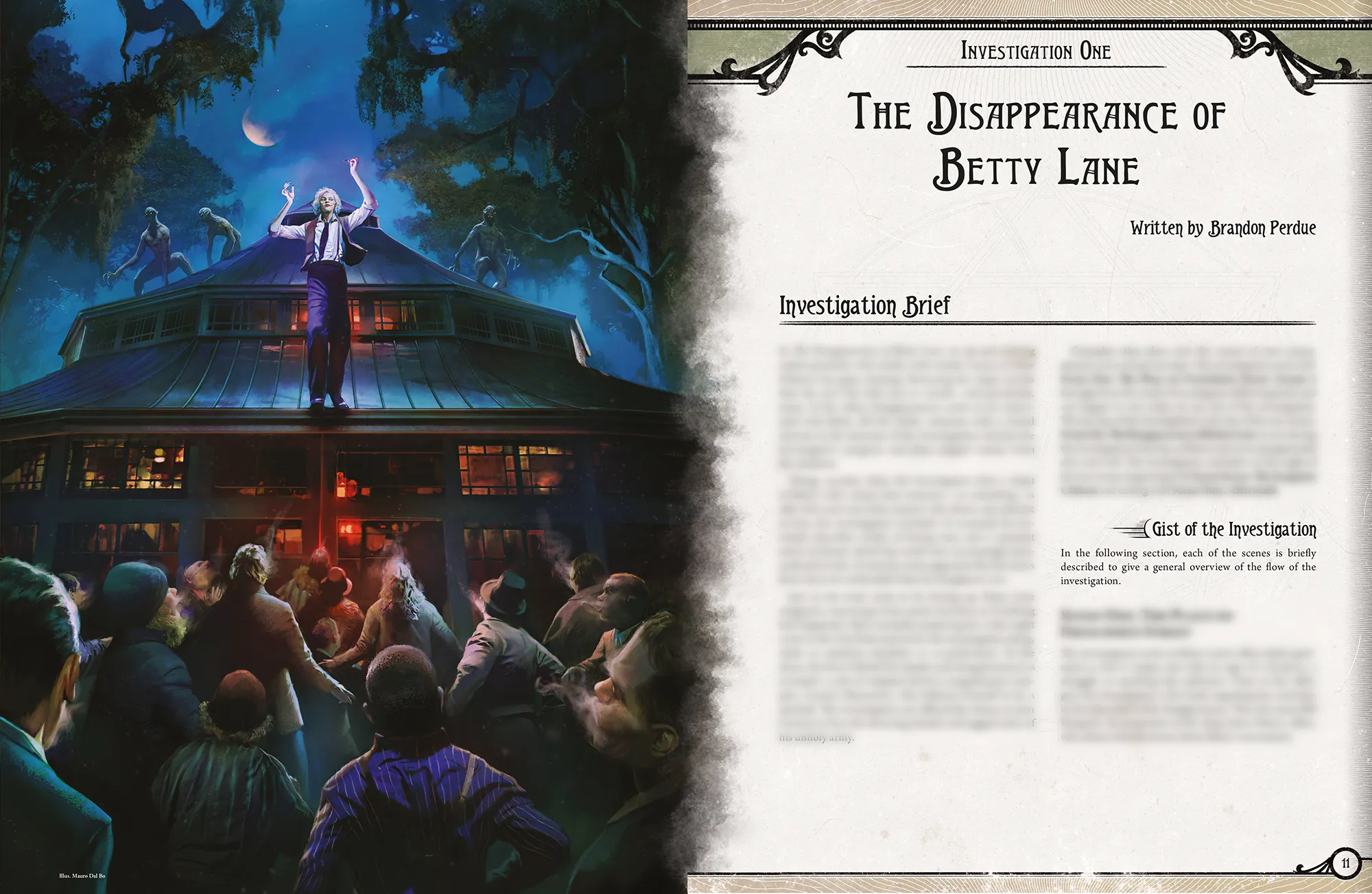 A page spread from the interior of New Orleans Mysteries