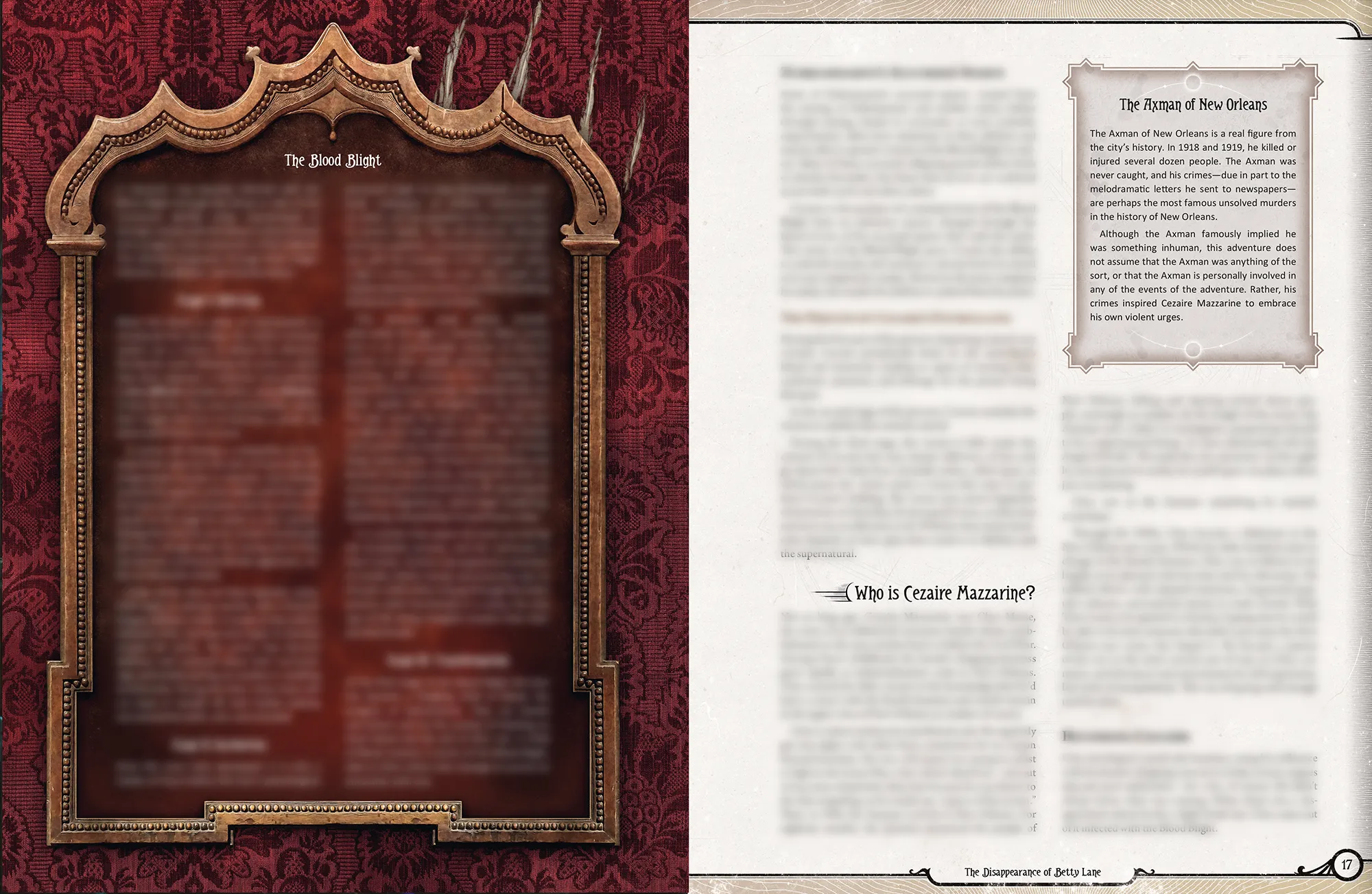 A page spread from the interior of New Orleans Mysteries