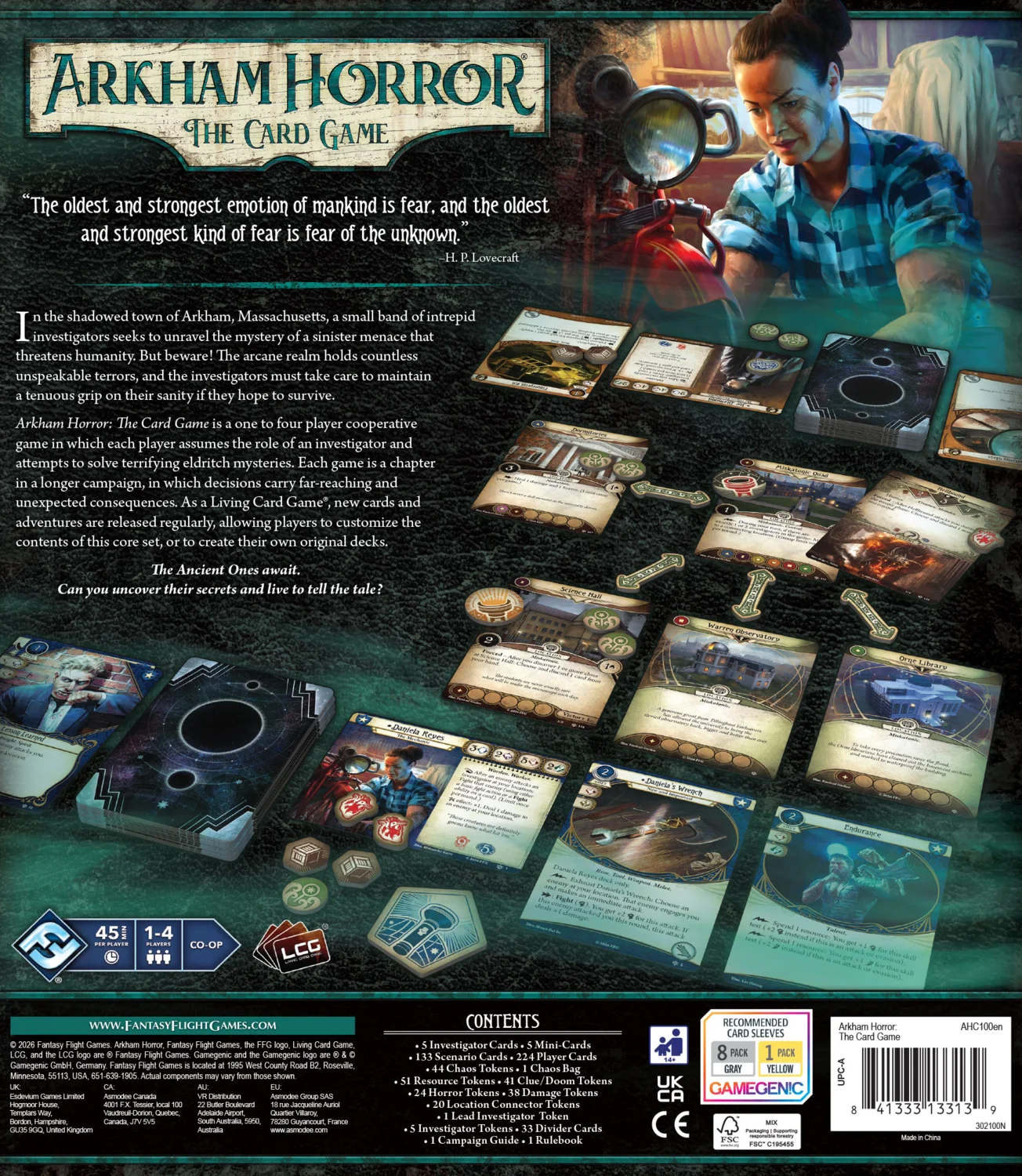 Arkham Horror Core Set back of box