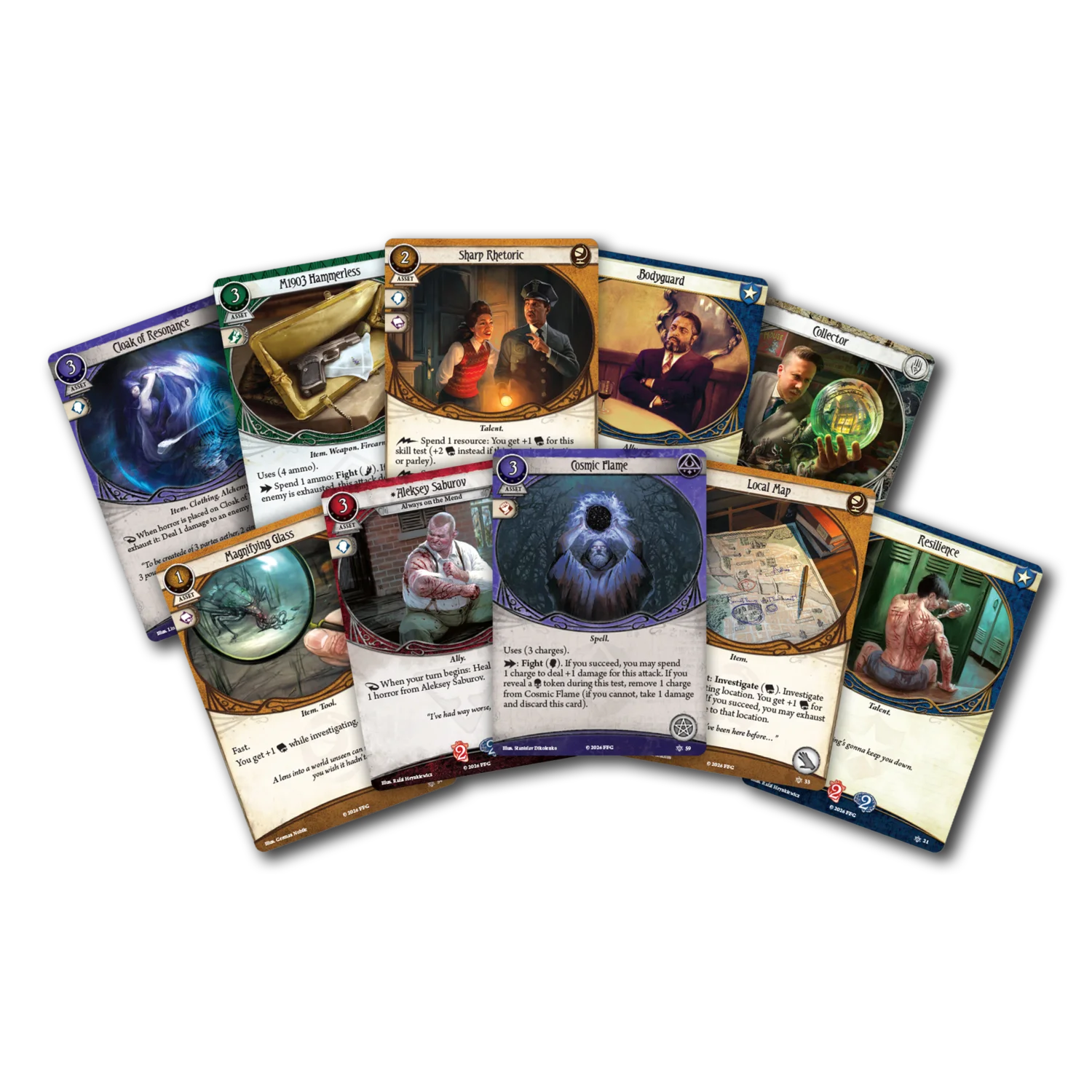 Arkham Horror Core Set card fan