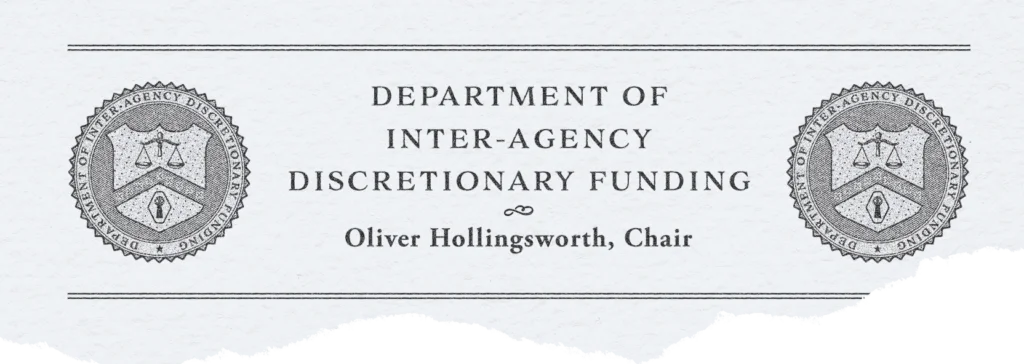 Department of Inter-Agency Discretionary Funding letterhead