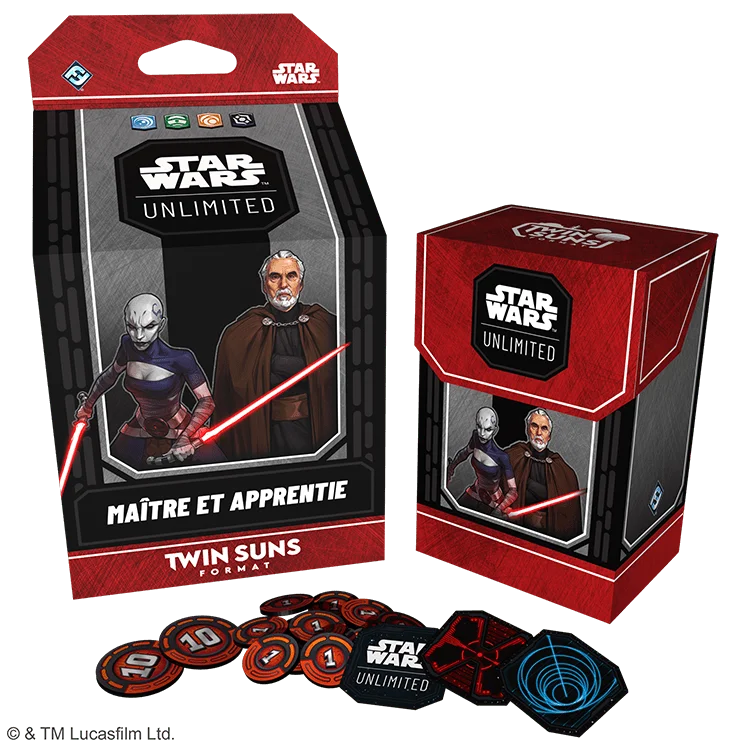 FFGSWHA024FR STAR WARS UNLIMITED 2026 TWIN SUNS DECKS MAITRE ET APPRENTIE FR COMPONENTS 1
