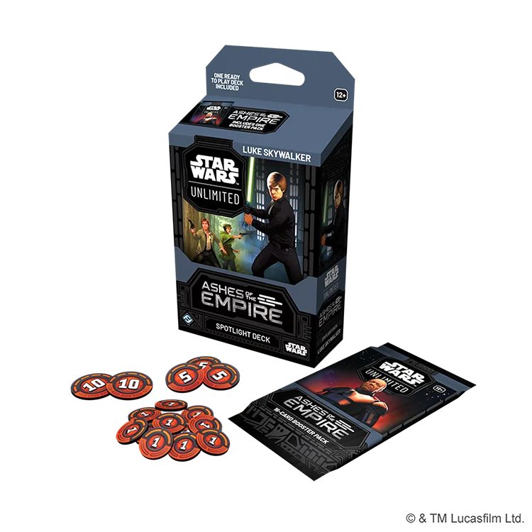 FFGSWH0810EN STAR WARS UNLIITED ASHES OF THE EMPIRE SPOTLIGHT DECKS LUKE EN COMPONENTS 1