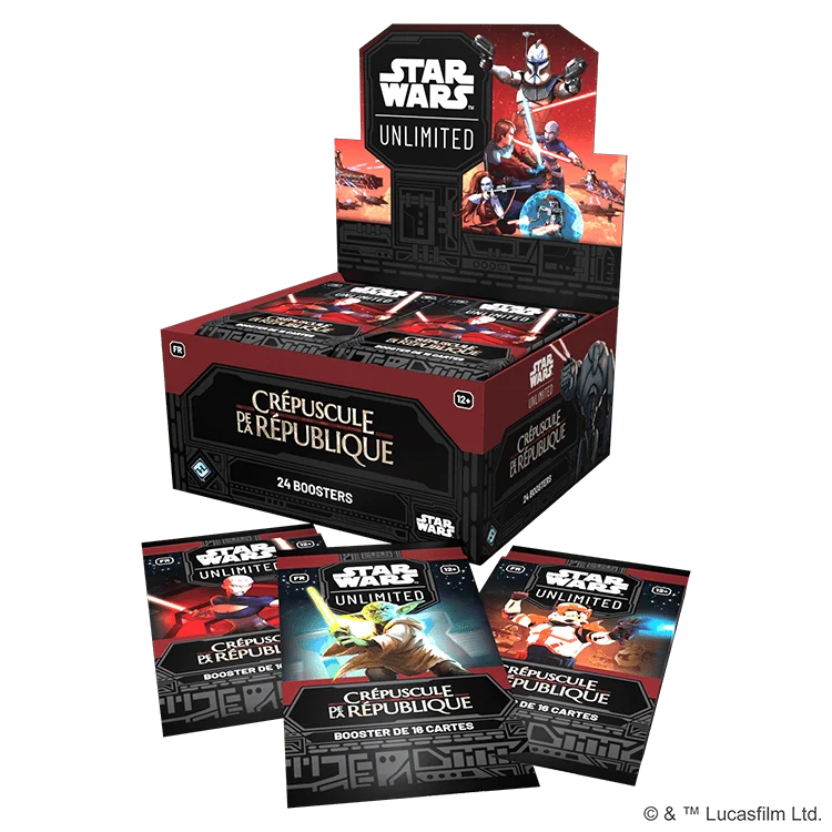 SWH0302FR STAR WARS UNLIMITED CREPUSCULE DE LA REPUBLIQUE BOOSTER DISPLAY FR COMPONENTS 1