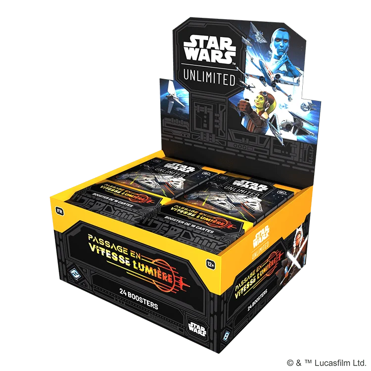 SWH0402FR STAR WARS UNLIMITED PASSAGE A LA VITESSE LUMIERE BOOSTER DISPLAY FR 3D RIGHT