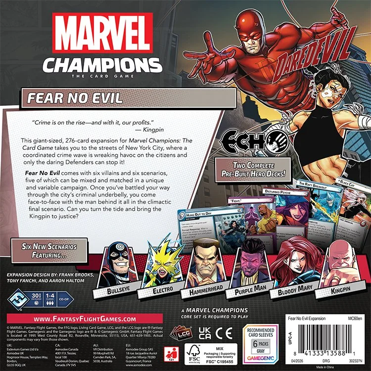 FFGMC60EN MARVEL CHAMPIONS FEAR NO EVIL EN COVER BACK