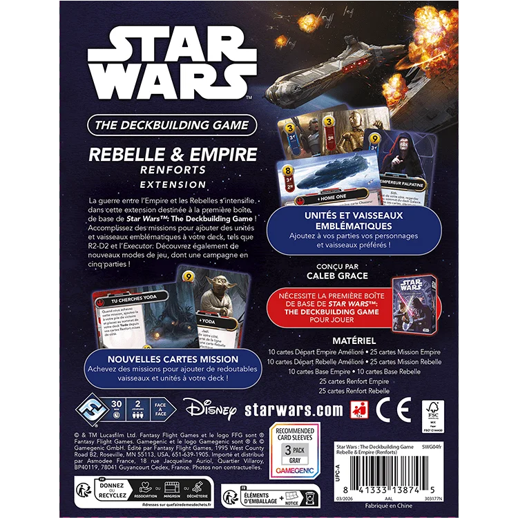 FFGSWG04FR STAR WARS THE DECKBUILDING GAME REBELLE ET EMPIRE RENFORTS FR COVER BACK