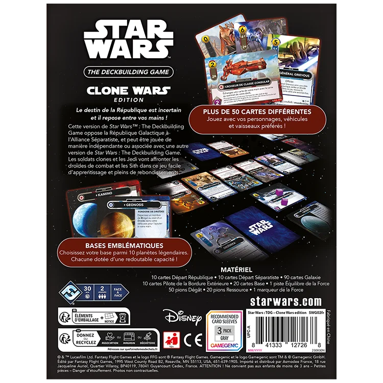 SWG02FR STAR WARS THE DECKBUILDING GAME CLONE WARS FR COVER BACK