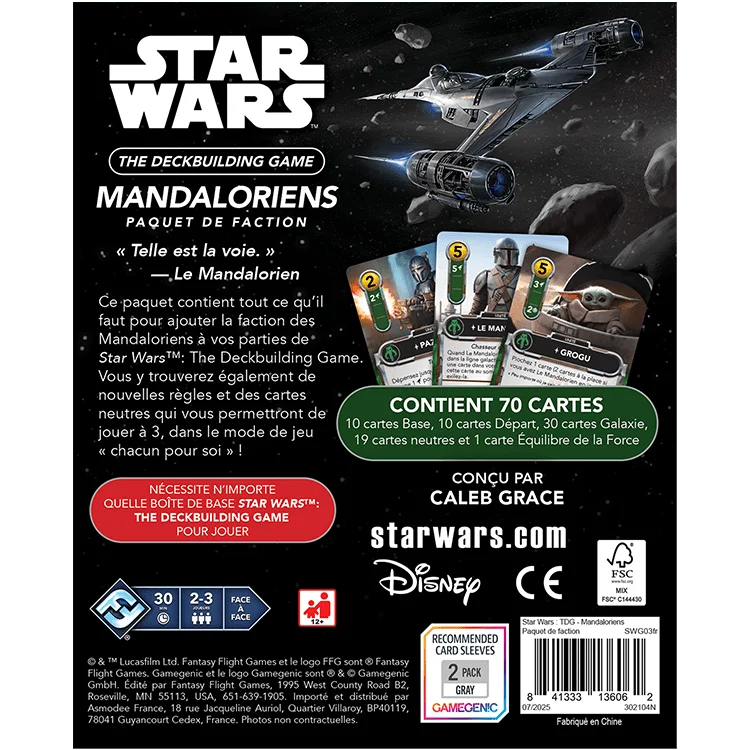 SWG03FR STAR WARS THE DECKBUILDING GAME MADALORIENS PAQUET DE FACTION FR COVER BACK