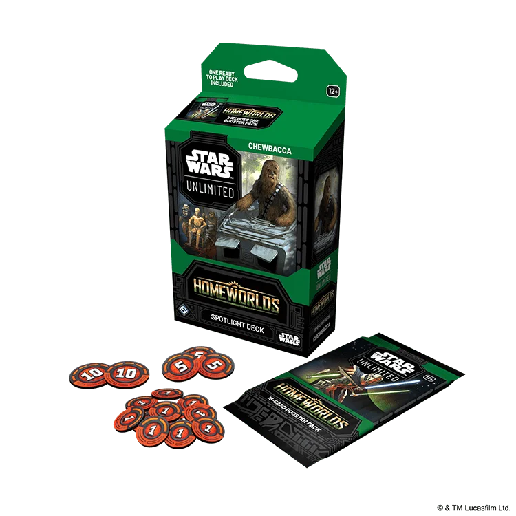FFGSWH0910EN STAR WARS UNLIMITED HOMEWORLDS SPOTLIGHT DECKS CHEWBACCA EN COMPONENTS
