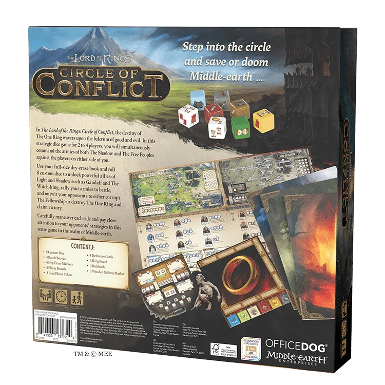 ODGRWM0201EN THE LORD OF THE RINGS CIRCLE OF CONFLICT EN 3D RIGHT BACK
