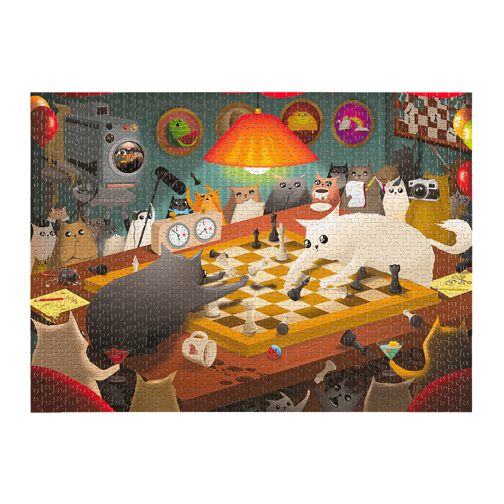 Puzzle 1000 pcs Cats Playing Chess