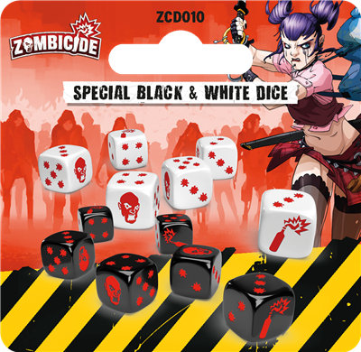 Zombicide : Dés Spéciaux Noirs et Blanc