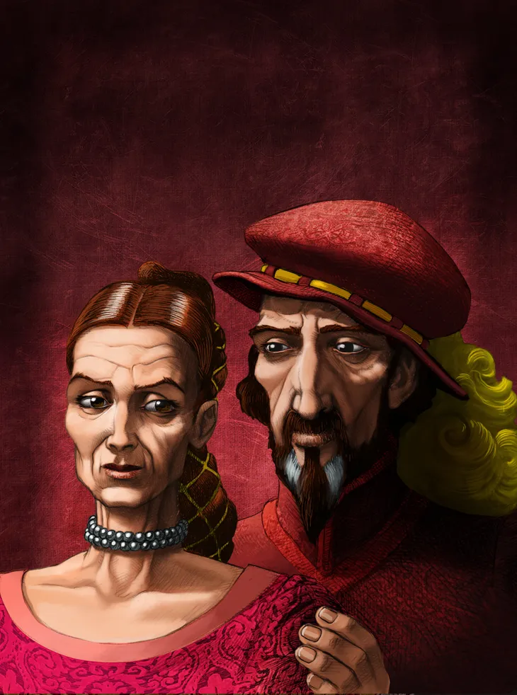 Illustration des Montaigu tirée du jeu de société Roméo et Juliette