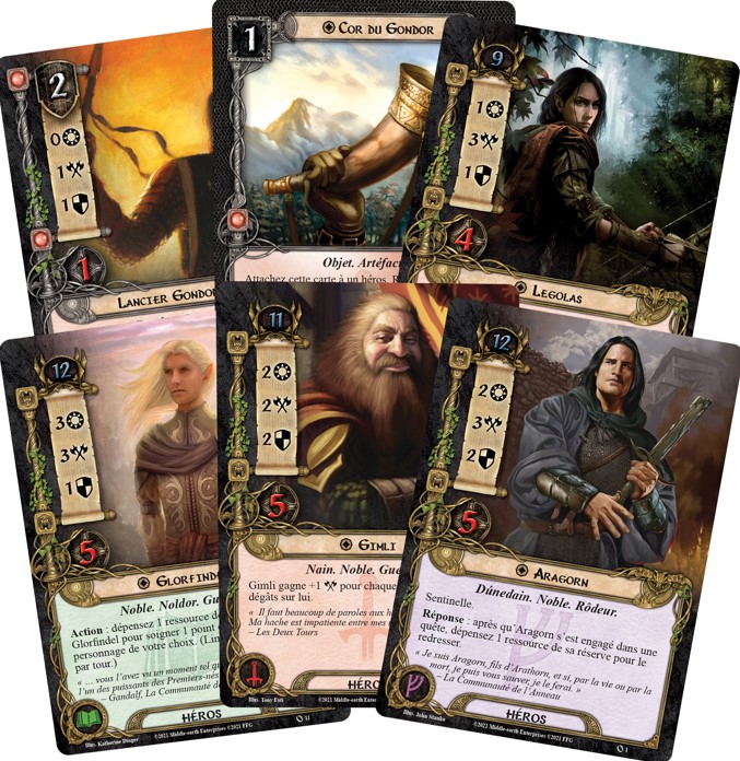 Jeu de societé seigneur des anneaux cartes évolutif