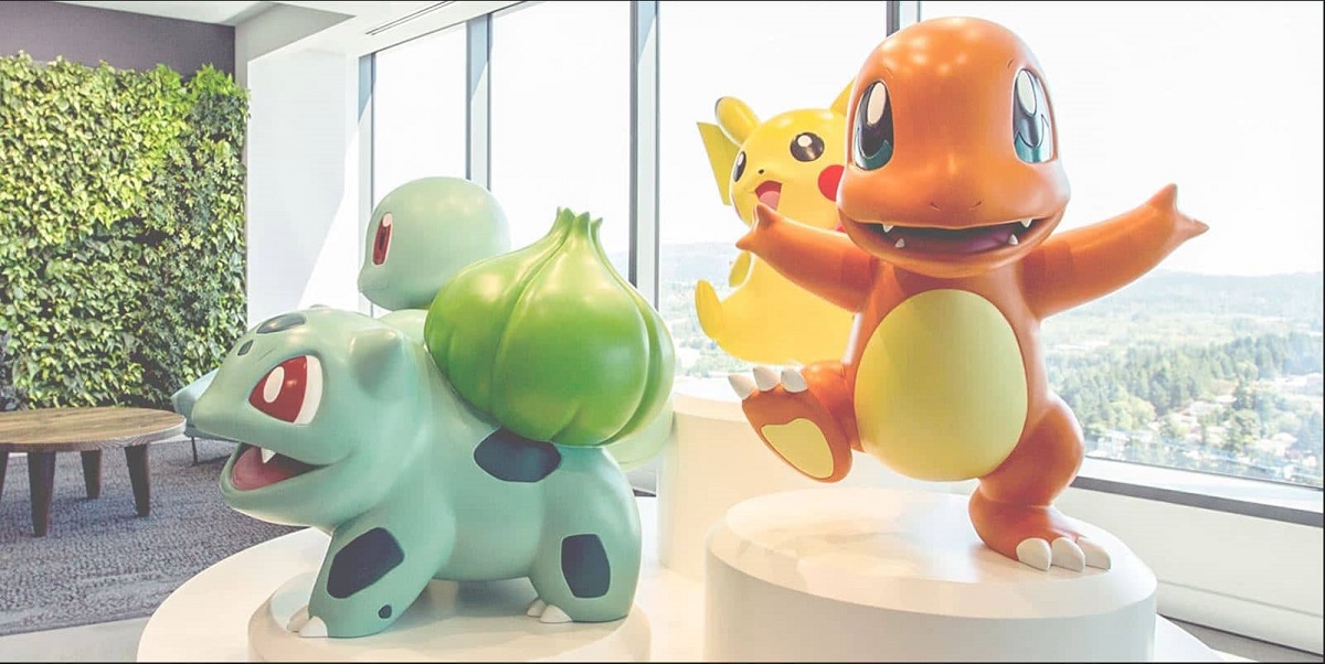 Statues de Pokémon, au siège de la Pokémon Company