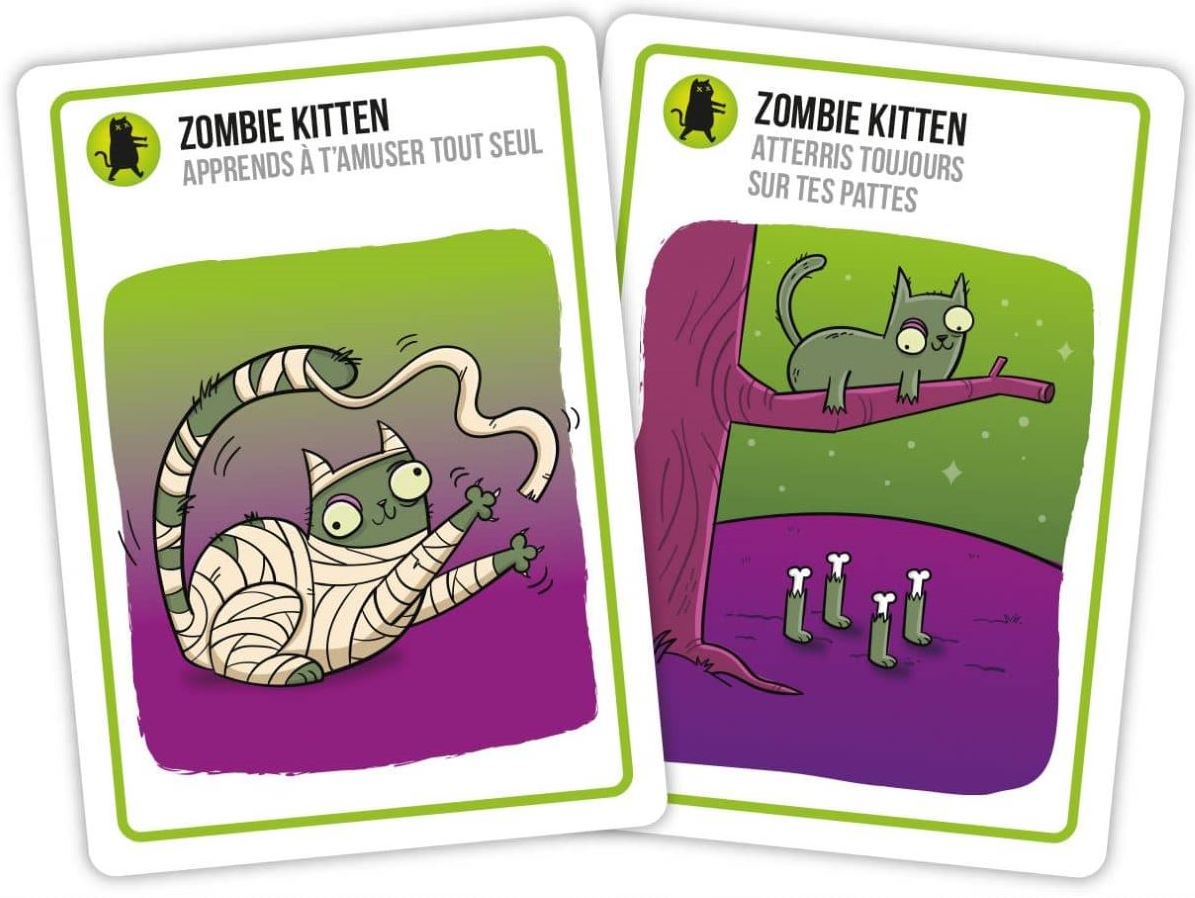 Cartes du jeu de société Zombie Kittens