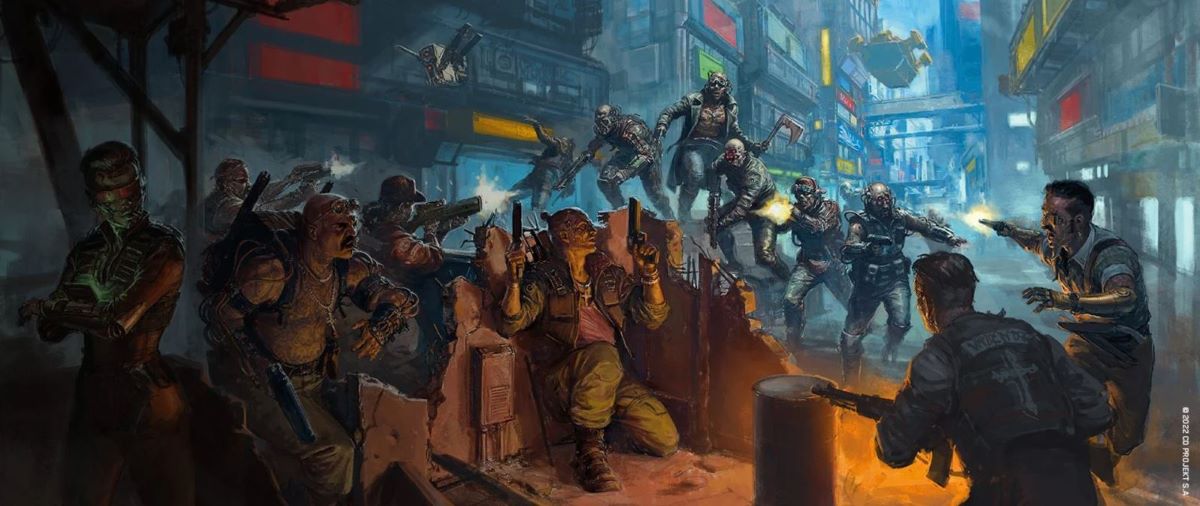 Illustration du jeu de société Cyberpunk 77 - Gangs of Night City