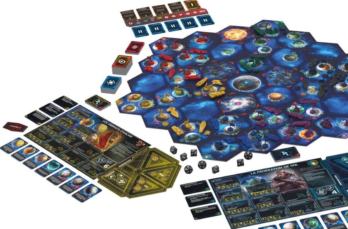 Mise en place d'une partie de Twilight Imperium, quatrième édition