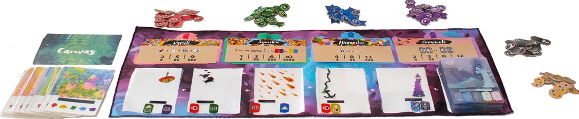 Jeu de société Canvas avec plateau et pions