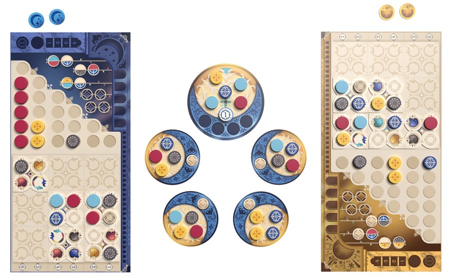 plateau du jeu azul duel vu du dessus