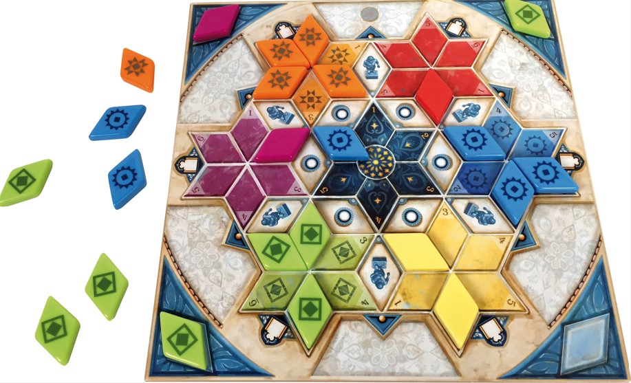 plateau du jeu azul pavillon d'été avec des étoiles colorées à remplir
