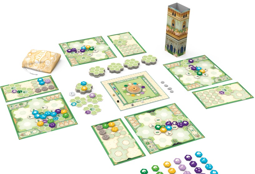 plateaux et tuiles du jeu Azul Jardin de la reine.