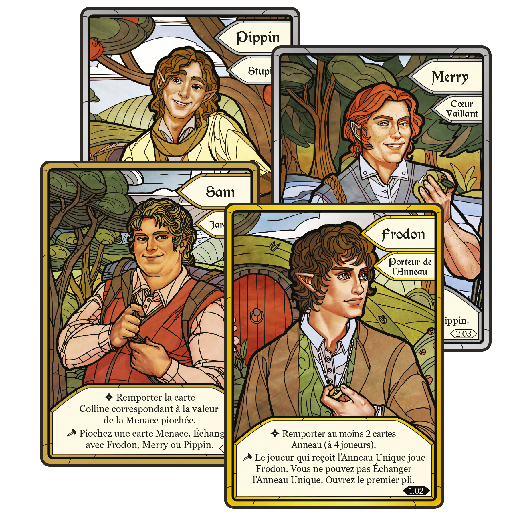 cartes du jeu de pli La communauté de l'anneau