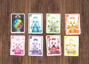 cartes du jeu de société Mantis 