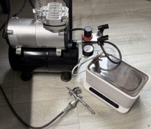 aérographe compresseur peinture figurine