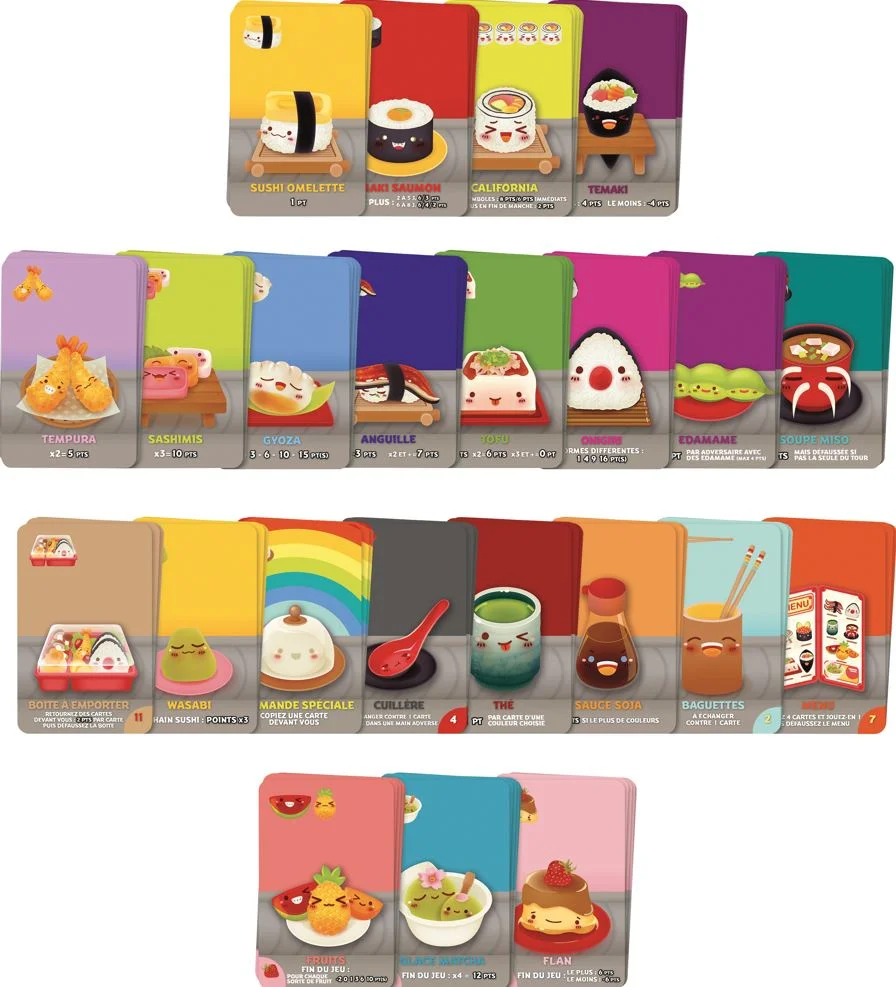 cartes jeu sushi go party