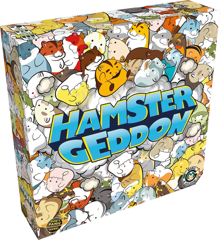 Boîte française du jeu Hamstergeddon de Don't Panic Games, illustrée de hamsters colorés