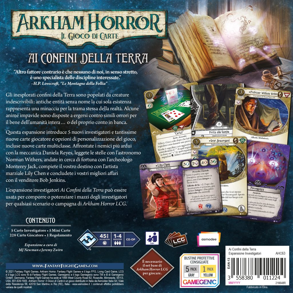 Arkham Horror LCG – Ai Confini della Terra, Esp. Investigatori