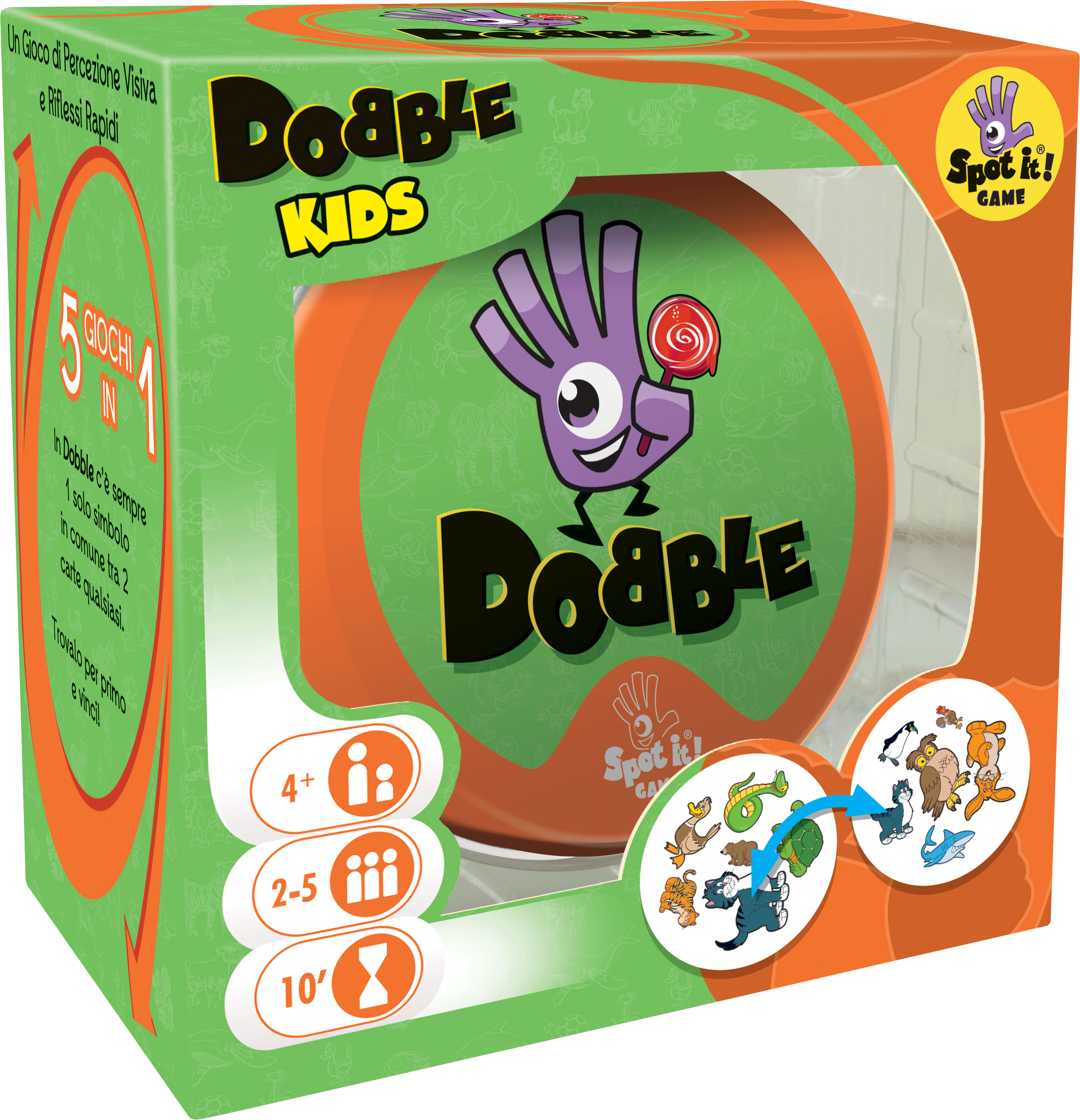 Dobble Kids Gioco Carte Italiano Versione per i più Piccoli 8231 Asmodee 4a+