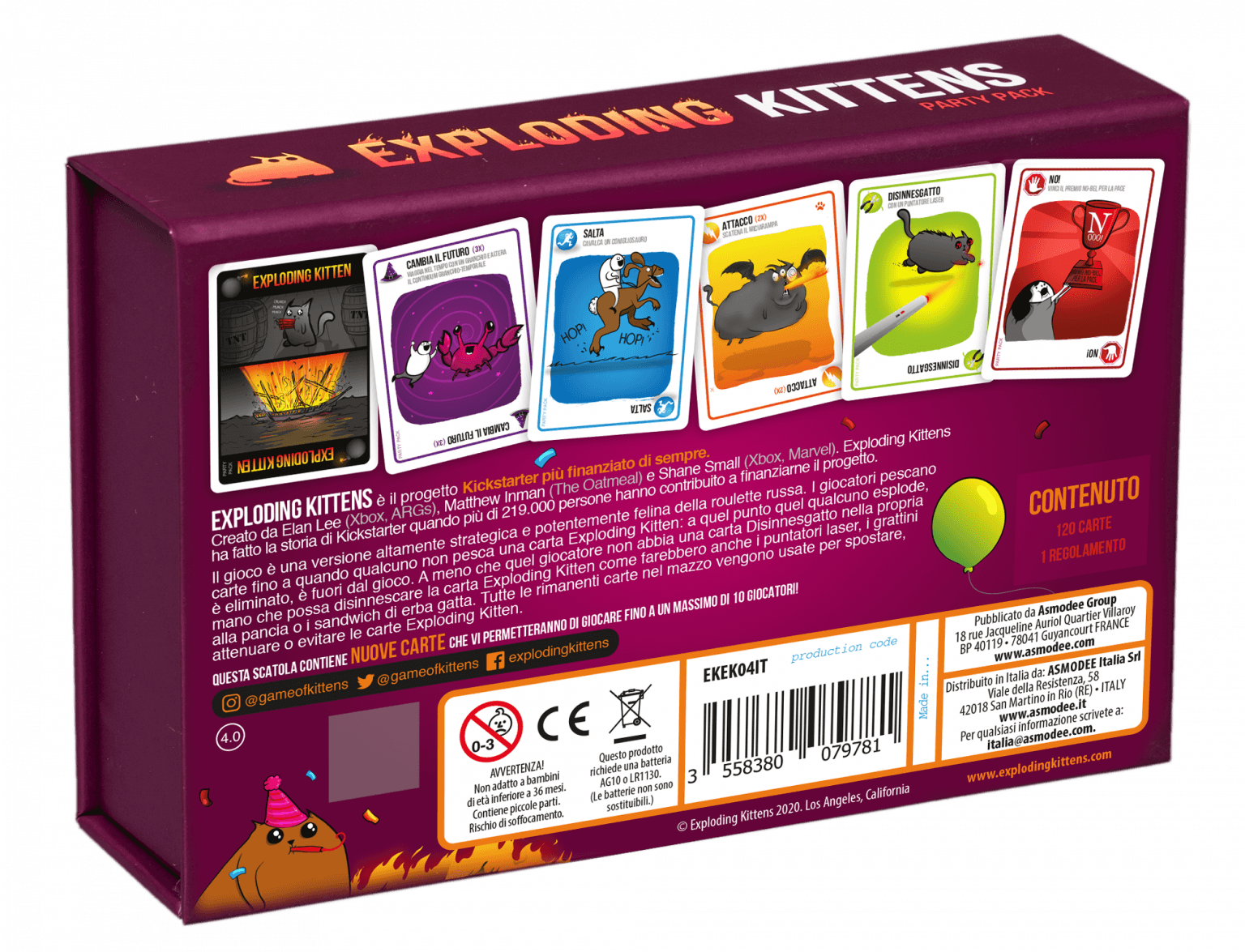 Exploding Kittens Party Pack Board Game - Asmodee Italia