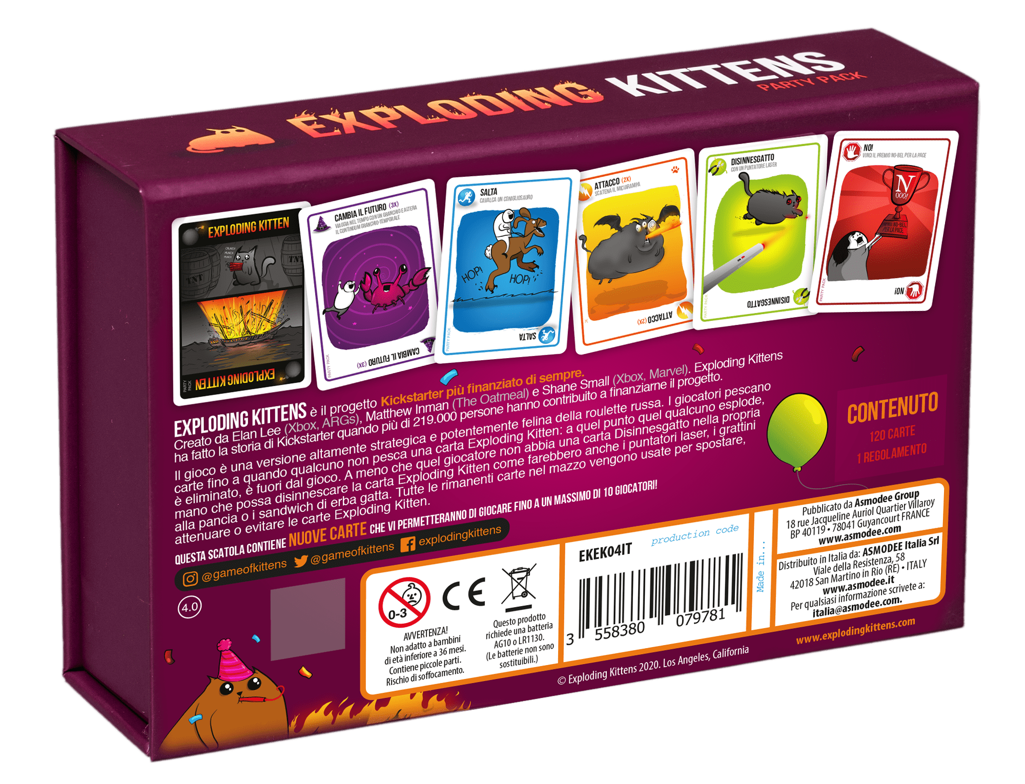 Exploding Kittens Party Pack Board Game - Asmodee Italia