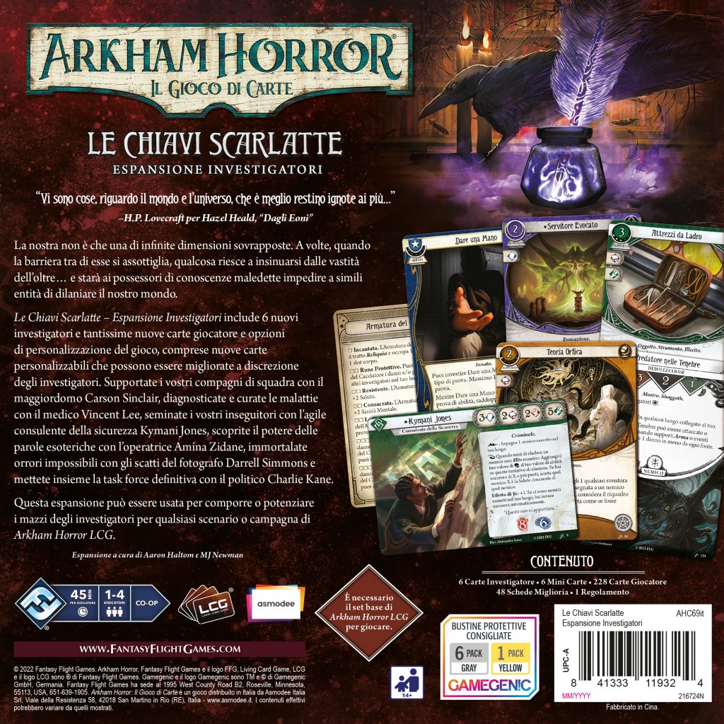 Arkham Horror LCG – Le Chiavi Scarlatte, Esp. Investigatori