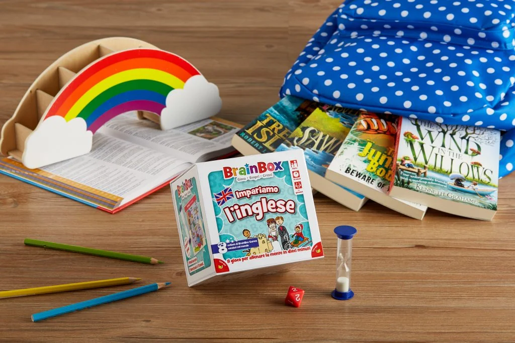 Asmodee BrainBox Impariamo L'Inglese - Gioco Da Tavolo Educativo Per Famiglie, Bambini 8+ Anni