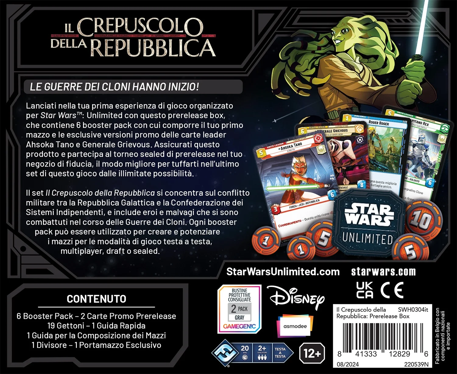Star Wars Unlimited: L'Ocaso Della Repubblica – Scatola Da 24 Buste Di Espansione, Gioco Di Carte Collezionabili, Italiano