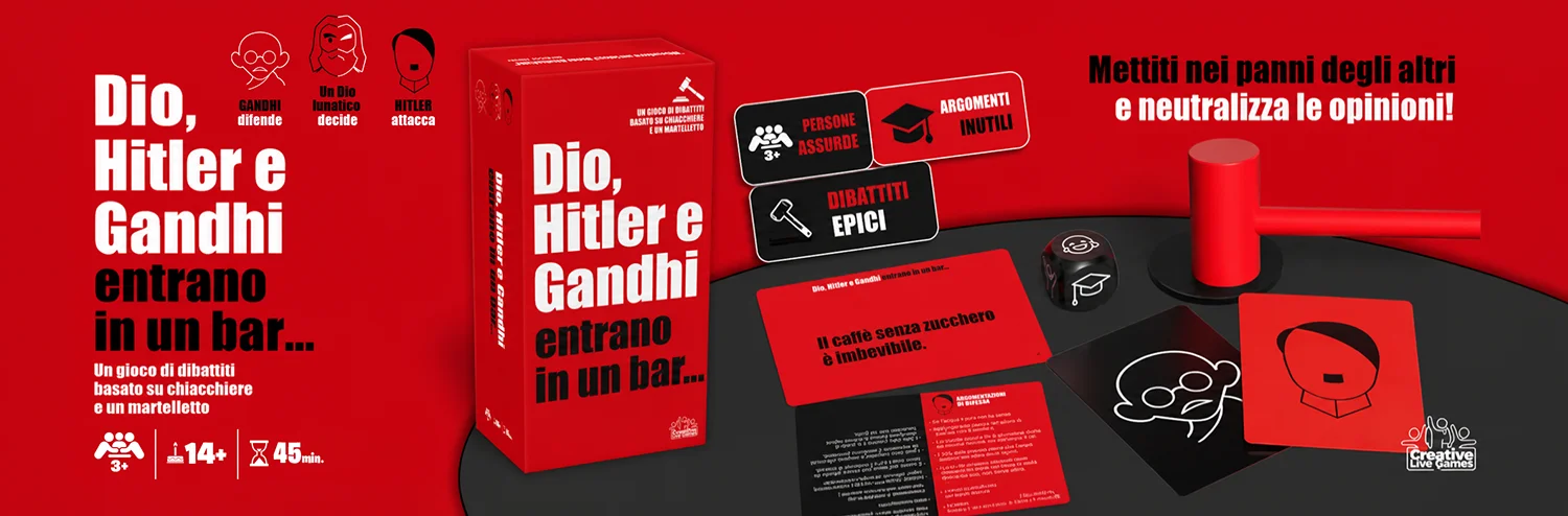 Dio, Hitler e Gandhi entrano in un bar… banner