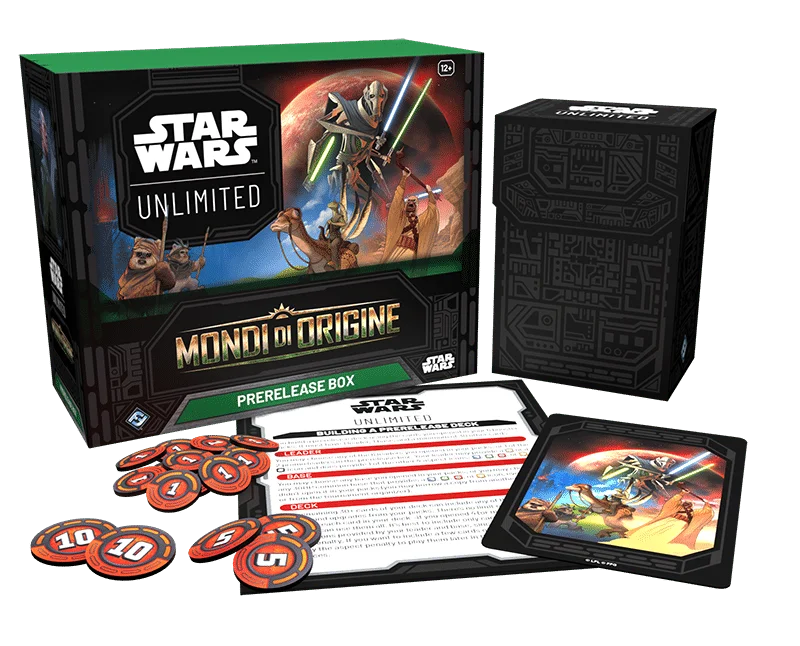 Star Wars: Unlimited - Mondi di Origine Prerelease Box cont