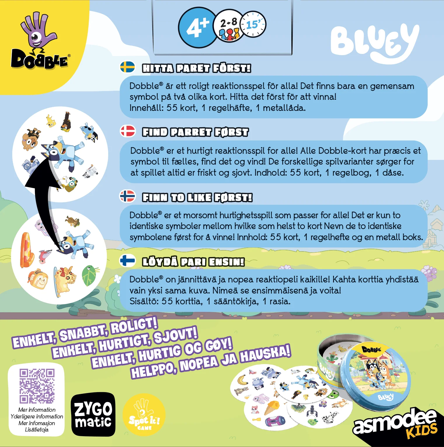 Dobble Bluey Back of Box