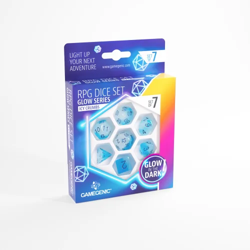 RPG DICE SET - GLOW SERIES - Icy Crumbs