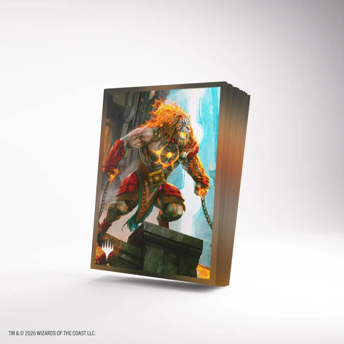 Pochettes Gamegenic Magic Réalité Fracturée Ajani, Path of Vengeance : illustration et pile de protège-cartes