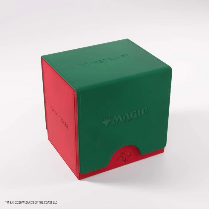 Deck box Gamegenic Sidekick PRO 100+ XL Konstrari rouge et verte, collection Magic Réalité Fracturée