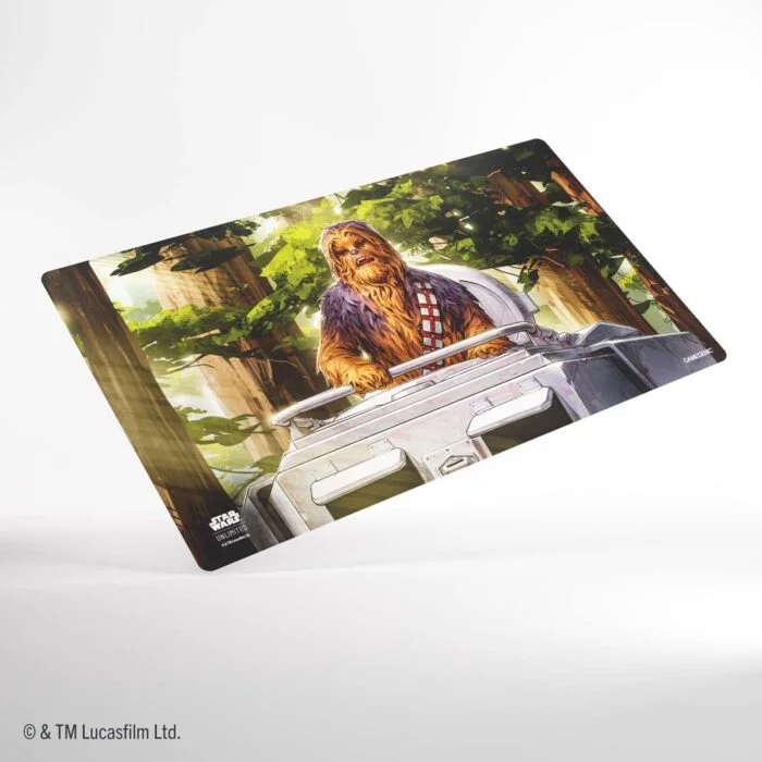 Tapis de jeu Gamegenic Star Wars Unlimited Chewbacca, illustration de Chewbacca, 61 x 35 cm