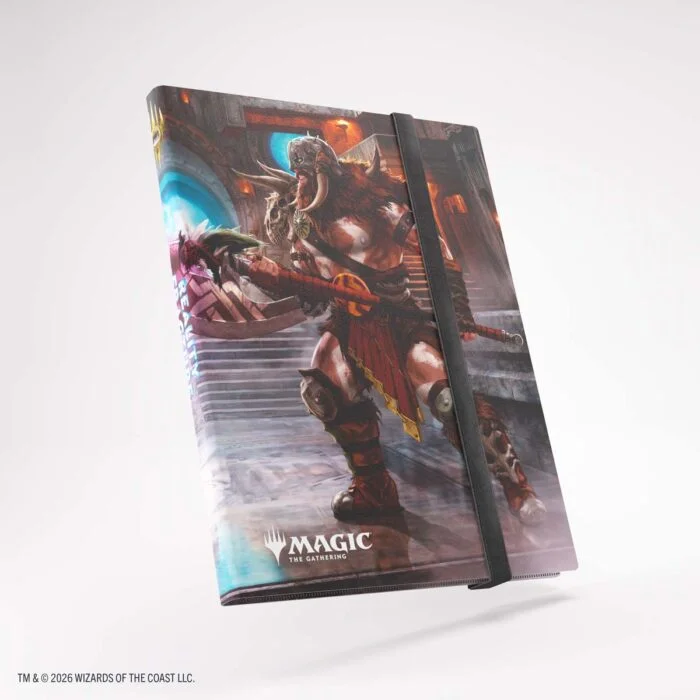 Album Gamegenic Casual 18-Pocket Garruk Reality Fracture, fermé avec sa sangle élastique